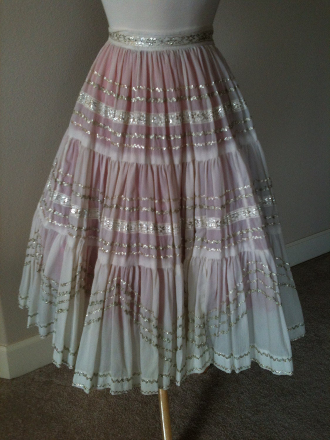 40s 50s Patio Squaw Square dance swing skirt full circle ranch western wear