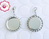 50 Bottle Cap Flat Zipper Pull Kit with Epoxy Stickers