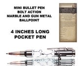 Small mini sized bolt action rifle pen. Great gift for a hunter or present for boyfriend