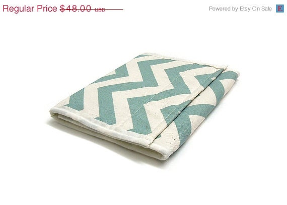 SALE Jewelry Organizer Storage Case for Home & Travel - Village Blue Chevron