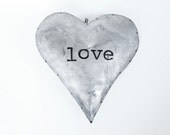 Personalized Rustic Tin Heart Weding Decor love rustic wedding favors shabby chic wedding decor personalized wedding gift