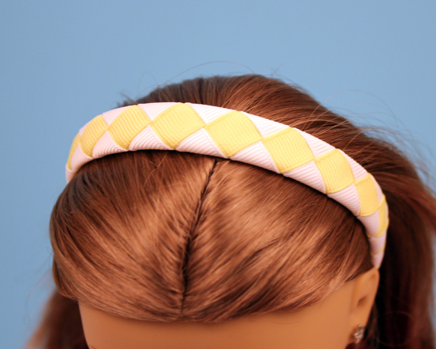 Doll Headband- Yellow and White