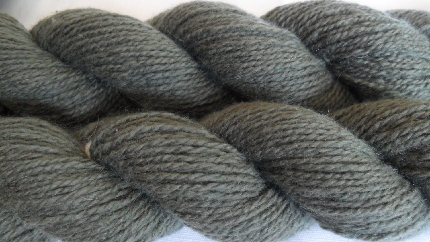 Khaki Green Wool and Cashmere Reclaimed Yarn- 320 yards