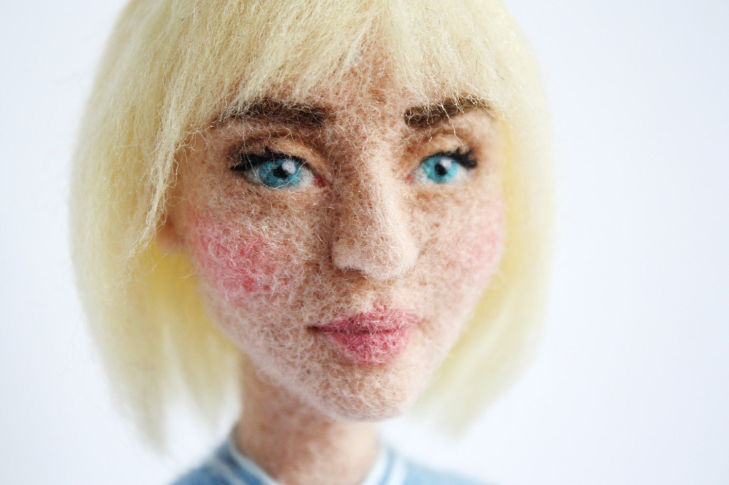 Personalized needle felted doll / Fiber art