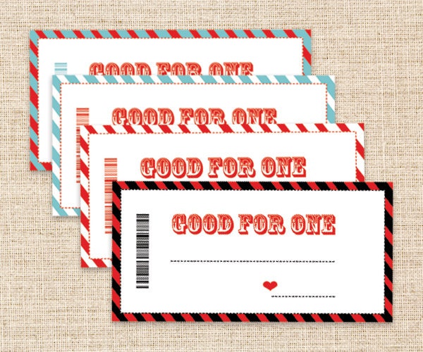 Printable Coupons - Father's Day, Graduation Present, Birthday or Anniversary gifts - Blank Coupons - Gift for Husband or Boyfriend