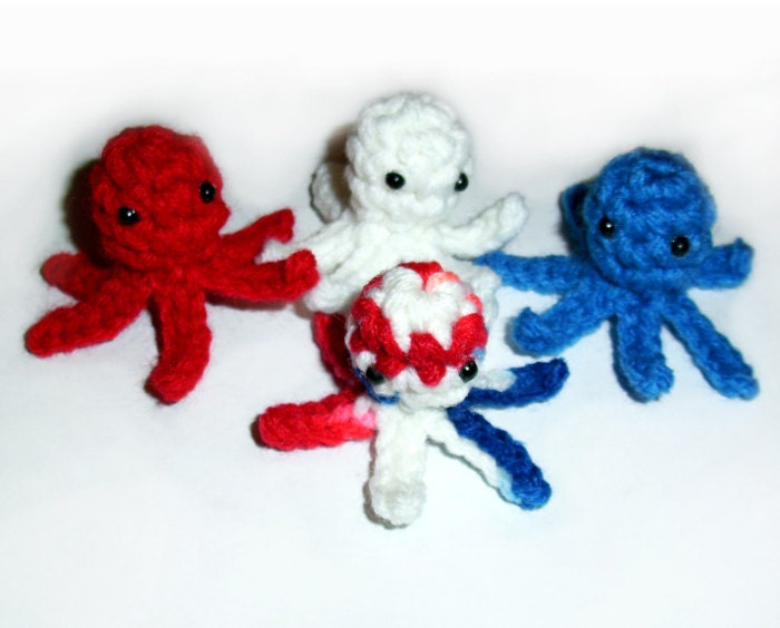 4th of July USA Patriotic Squidlets - Set of 4