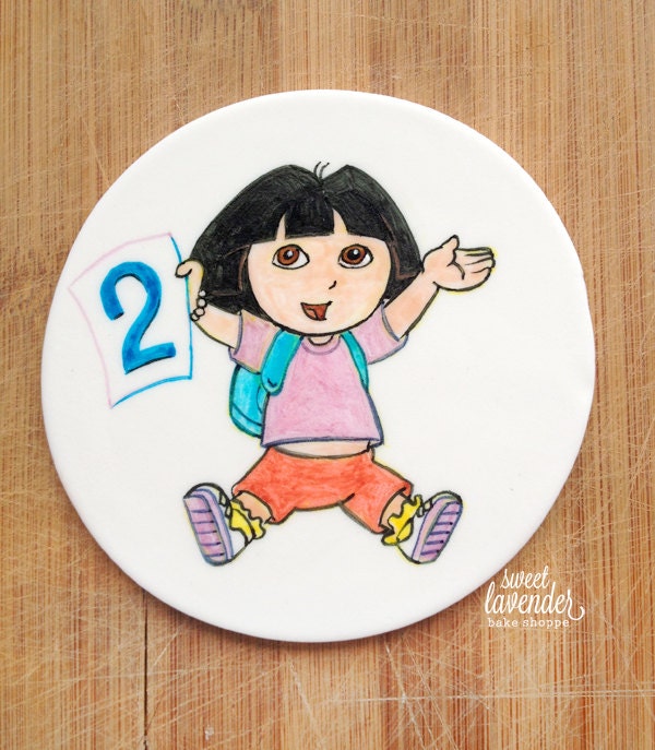 4 Inch Custom Hand Painted Edible CIRCLE Cake Topper