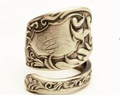 Spoon Ring Vintage Victorian Sterling Silver Spoon Ring, Handmade in Your Size (3768)