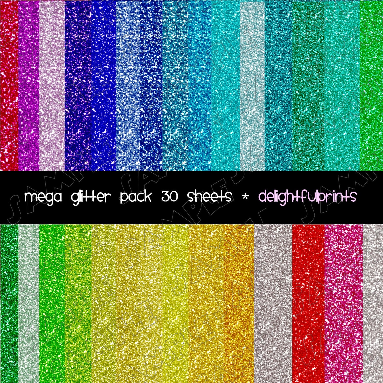 Mega Glitter digital paper pack INSTANT DOWNLOAD 30 sheets by delightfulprints Il_170x135