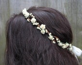 Bridal Flower Crown - Ivory Rose Floral Hair Wreath, Wedding Accessory, Floral Crown, Flower, Circlet, Flower Girl Hair Wreath, Weddings,