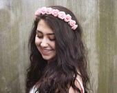 Soft Pink Rose Crown -  Vintage Pink Rose Headband, Flower Girl Hair Wreath, Easter Gift, Spring Fashion,  April Trends