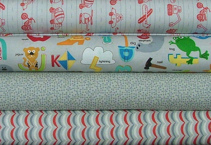 Fat Quarter Bundle of Apple Jack in Gray by Tim and Beck for Moda