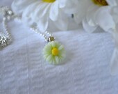 Mint Green Daisy Cabochon Necklace