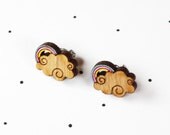 Wooden Laser Cut Rainbow earrings