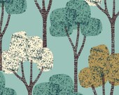 Autumn Trees Teal, limited edition giclee print