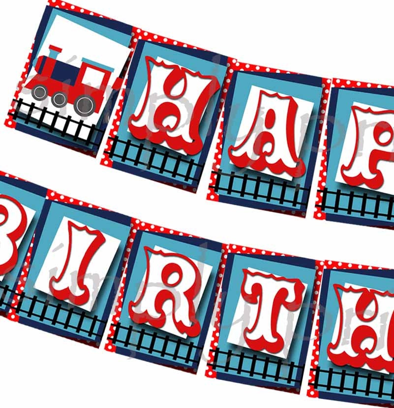 PRINTABLE Train Banner (Digital File) Il_170x135