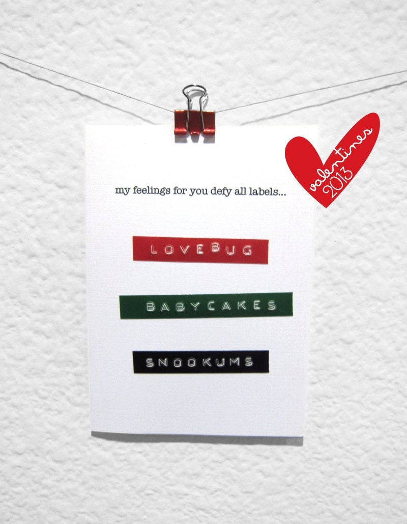 My Feelings Defy All Labels Valentine's Greeting Card