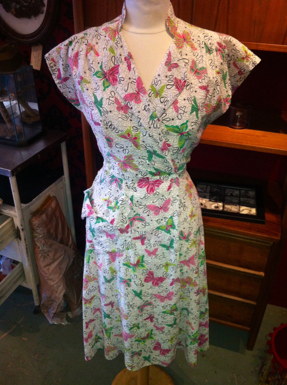 1950s Atomic Butterfly Day Dress