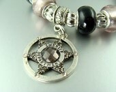 SHERIFF DEPARTMENT Stretch European bead Lampwork Charm Bracelets