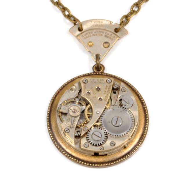 Steampunk Necklace Steampunk Jewelry Pocket Watch Necklace Pendant Antique Brass Steam Punk Jewelry By Victorian Curiosities