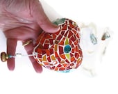 Heart Ornament 3D mosaic Garden Home Decoration Romantic Red Teal Orange