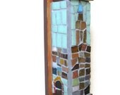 Mezuzah case Glass Mosaic Art 3D Walls of Jerusalem Home Decor