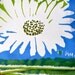 1960s Vera Ladybug Signature Daisies on Turquoise Oblong Scarf