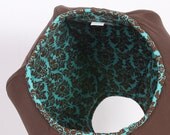 Cat Ball Modern Kitty Cave Bed in Brown and Turquoise
