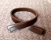 Dark Brown Real Leather Bag Straps Bag Handles Punch Hole Ready Length 23.5 inches