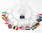 Flags - Set of 12 wine charms