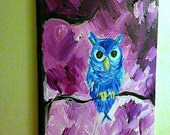 Blue Owl in a Night Sky