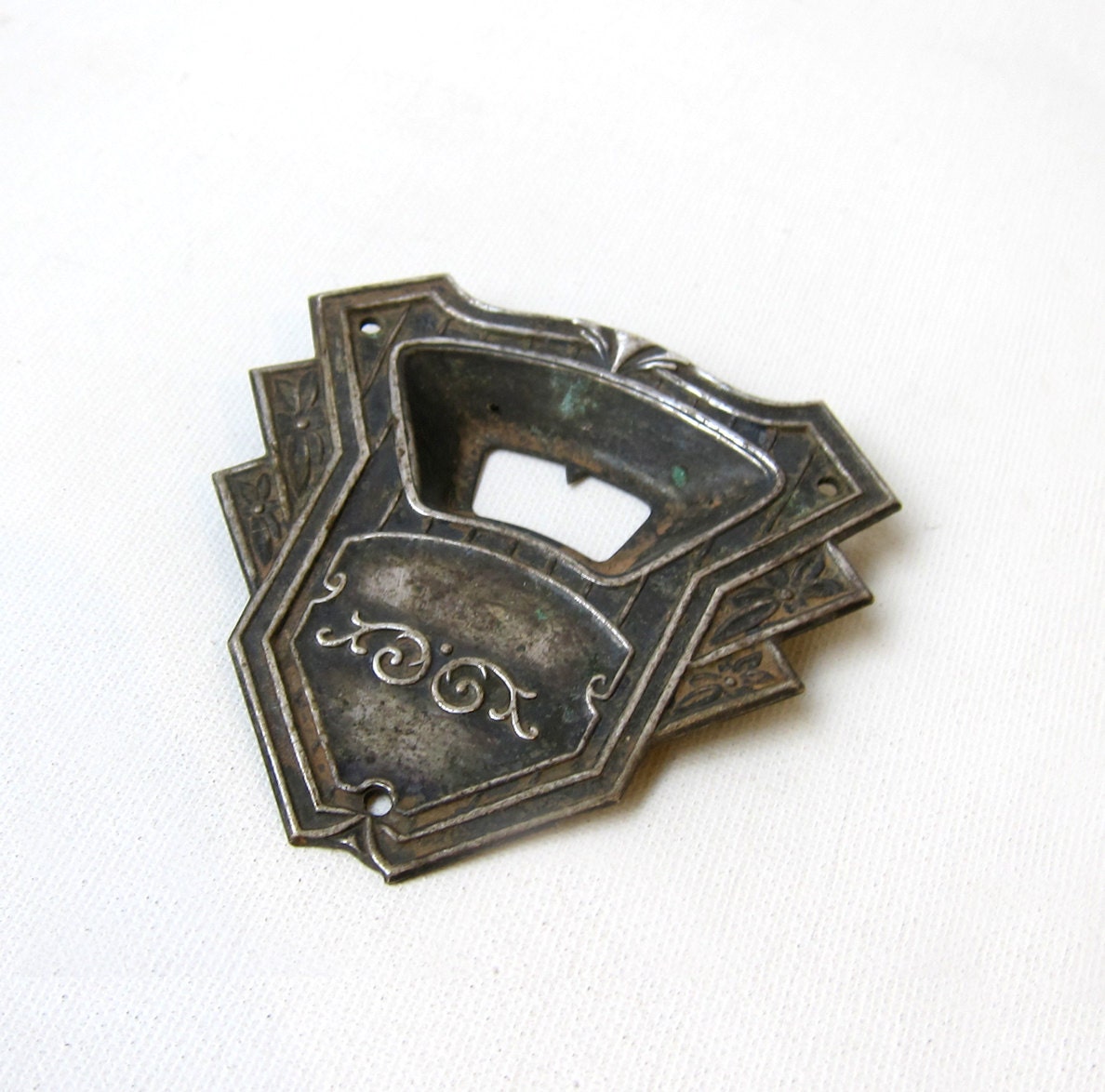 Antique 1920s/1930s art deco ornate metal car gauge cover vintage finding