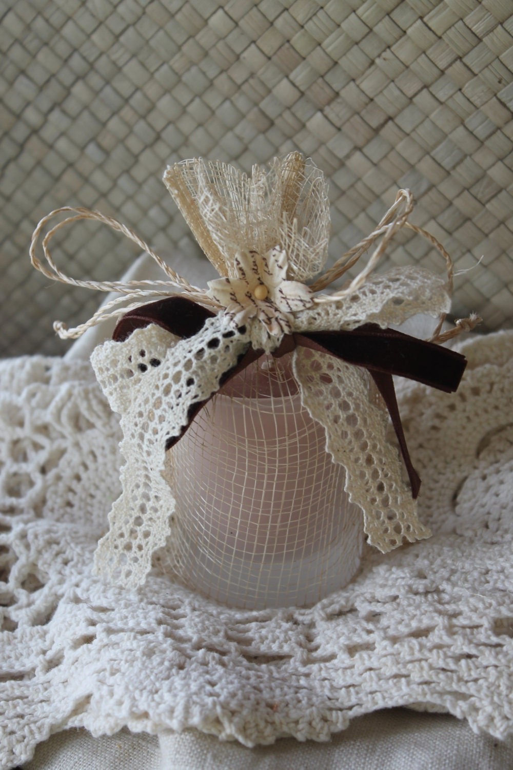 Wedding/Bridal/Baby Shower Favor Candle Handpoured 2oz Frosted Votive Glass-Custom Colors and Scents
