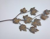 Brass Maple Branch 55:copper art,metal art,metal sculpture,home decor,patina,,wall art,wall decor,American made