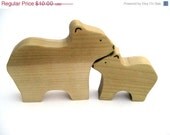 3 DAY SALE - Mama & Baby Bears Woodland Toy - Animal Toy