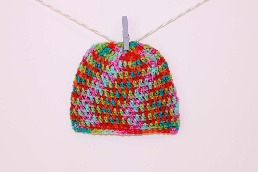 Crochet Toddler Beanie, Rainbow Beanie Hat, Girls Crochet Beanie, Bright Rainbow Hat