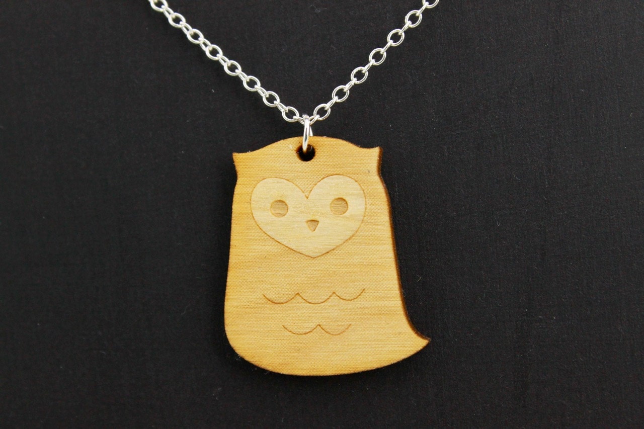 Wooden Owl Necklace - Henry