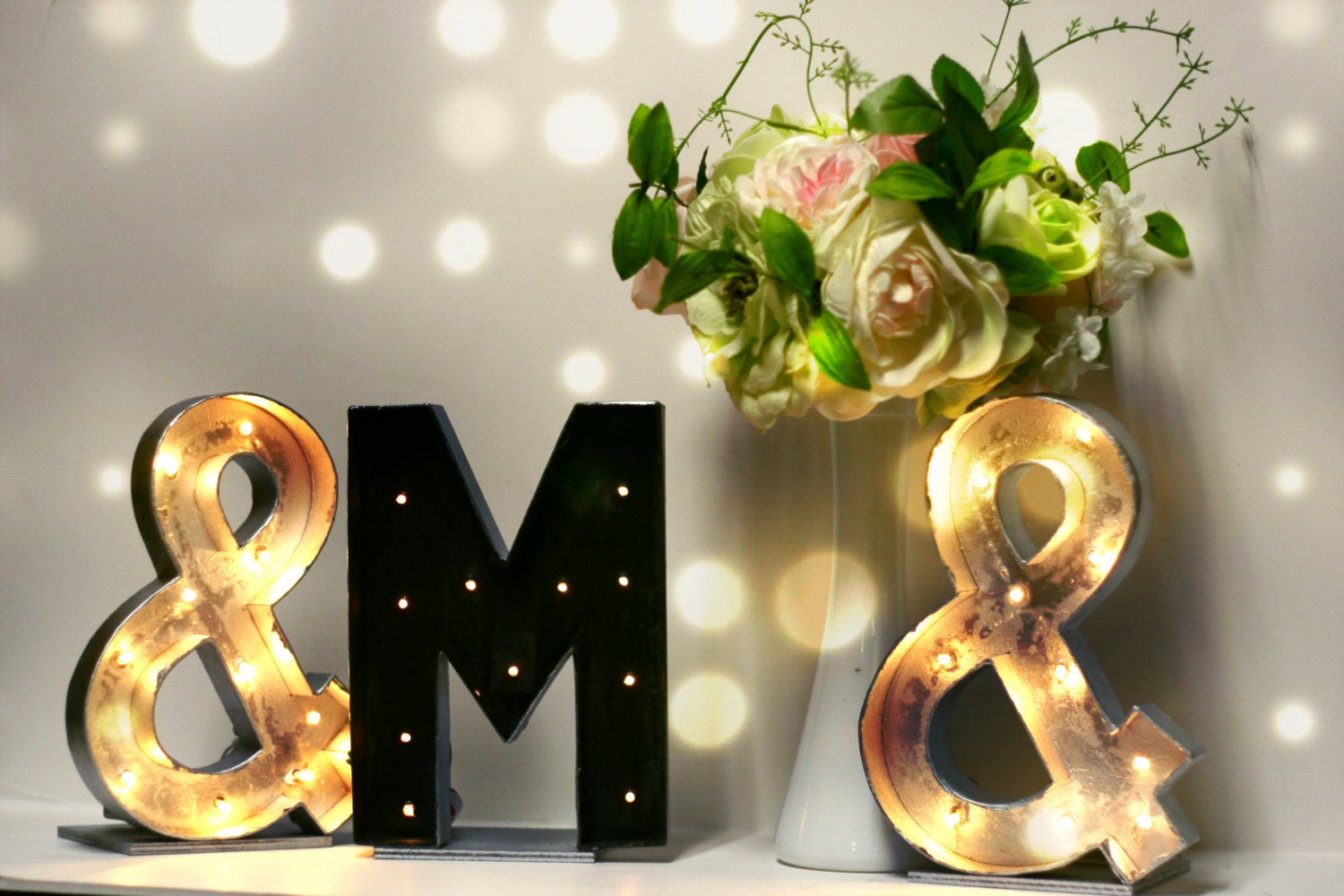 Vintage Marquee lights Ampersand Old Hollywood Custom Lighted Sign