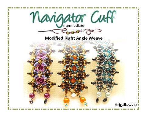 Right Angle Weave Cuff Beading Tutorial NAVIGATOR CUFF