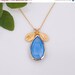 CLEARANCE - Personalized Necklace - Deep Blue Chalcedony Necklace - Personalized Jewelry - 14k Gold Filled Chain -