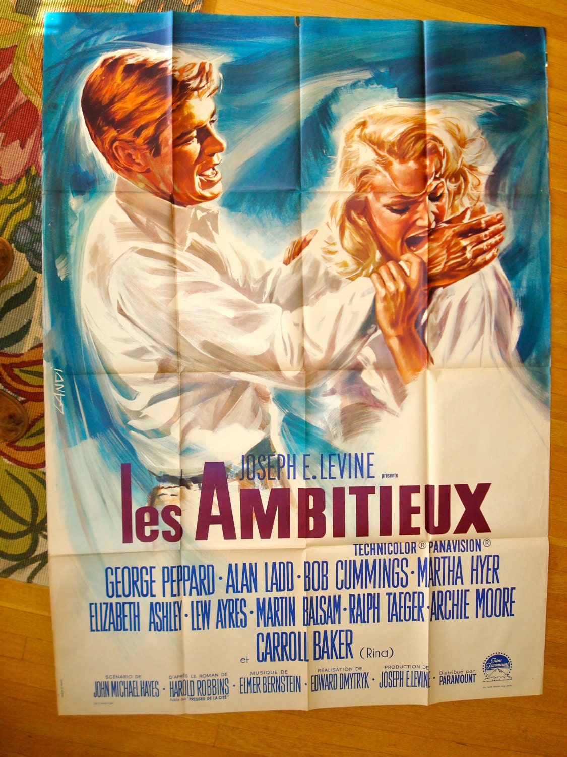Vintage Original FRENCH MOVIE POSTER The Carpetbaggers litho print