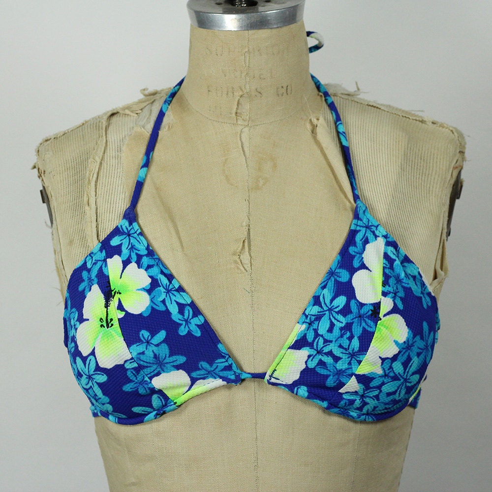 1980's bikini. NEON hibiscus 2 piece bathing suit. 80's high cut teeny bikini. JANTZEN floral bikini.
