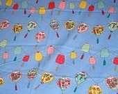 Pair of Vintage Paper Lantern Print Cotton Curtain Panels 45" x 47" each