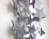 Silver Stars Garland - Silver Christmas Garland - New Years Garland - Patriotic Garland - Custom Colors