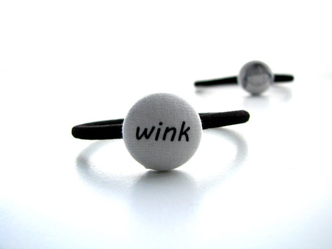 Ponytail holders, button hair ties, Wink