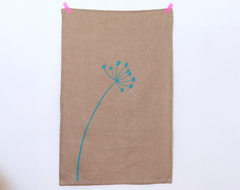 Blue Agapanthus Tea Towel - Eco friendly linen dishcloth