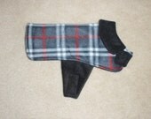 Black Plaid Fleece Dog Coat