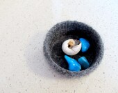 Small felted heathered gray wool bowl