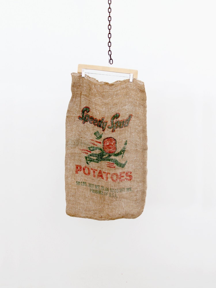 Vintage Burlap Sack / Speedy Spud Potato Sack