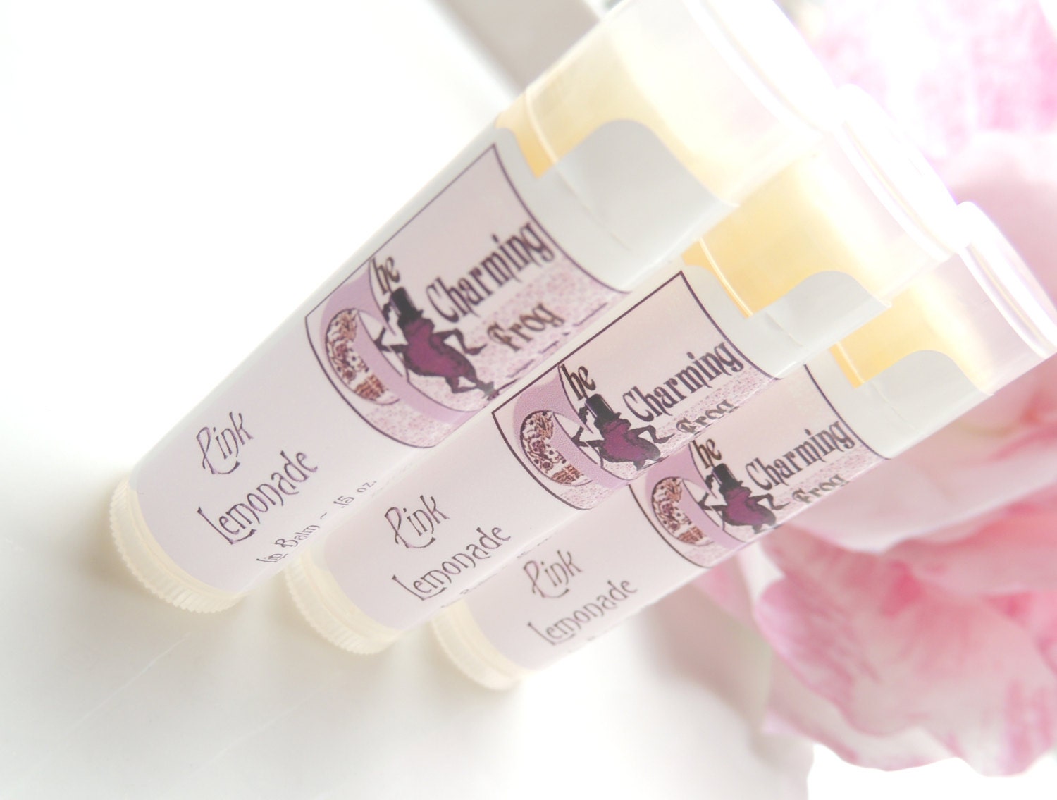 SUMMERTIME PINK LEMONADE Lip Balm, Unsweetened, All Natural, Highly Moisturizing